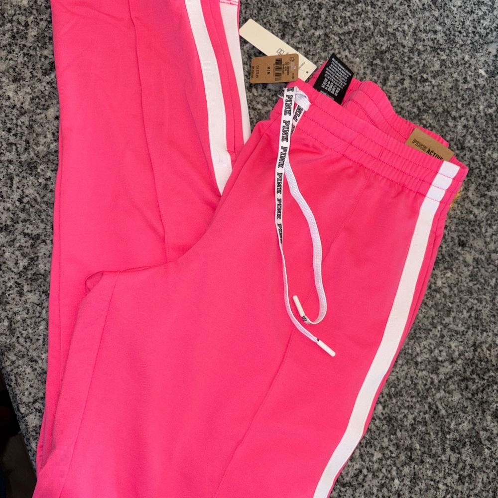 PINK Victoria's Secret Pink Track Pants with White Stripes
